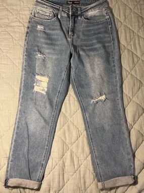 Royalty For Me Light Blue Distressed Boyfriend Jeans